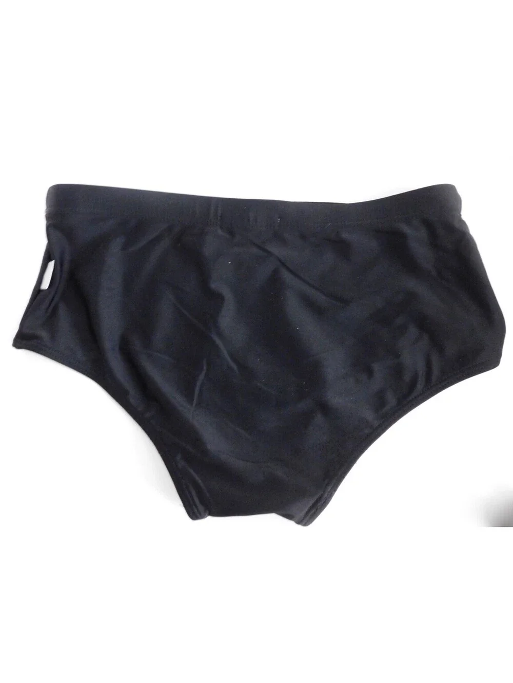 Taddlee Men's Swim Briefs Size M/L Solid Black Drawstring Swimwear